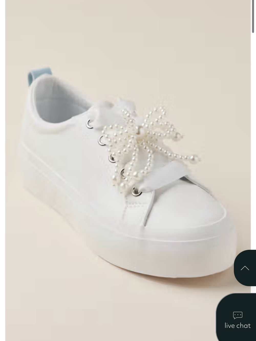 Vegan Leather Sneakers with Detachable Pearl Bow